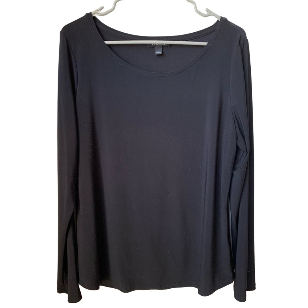 ROZ & ALI Women’s Black Long Sleeve Non-Wrinkle Blouse Top Size: Large